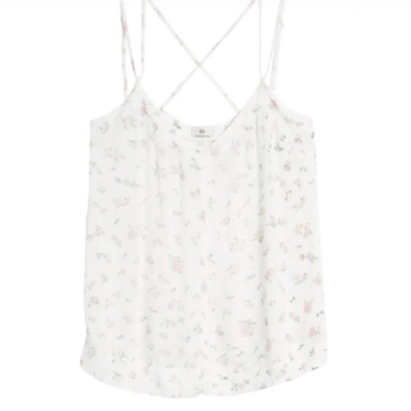 AG Maggie Tank Top, Spaghetti Straps, Floral, White Multi, XS NWT - Picture 4 of 15